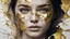 Placeholder: Portrait, Woman, Cracked Face, Partial Gold Leaf, Beautiful