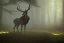 Placeholder: Mystical fantasy stag in the forest, high definition, gigantic antlers