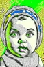 Placeholder: Vintage pop art style of a baby from the torah