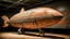 Placeholder: A light rosy orange colored military airship with tank planes designed in ancient Roman mosaics painted by Paul Klee