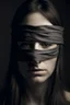 Placeholder: volto deforme di donna bendato