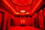Placeholder: A scarlet fiery disco party painted by Frank Lloyd Wright