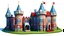 Placeholder: Factory building for party decoration. festive building, castle like, realistic