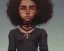 Placeholder: Portrait of a pretty dark skinned little girl witch with dark curly hair by Jim Kay