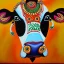 Placeholder: realist style painting of indian cow god