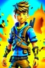 Placeholder: A boy play fortnite and hav fire and watter