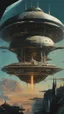 Placeholder: persian style,A spaceship docked at an alien space station, in the style of John Berkey and Gerald Brommell, scifi art. --v 6. 0 --ar 51:64