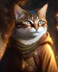 Placeholder: cat adventurer figure, product shot, oil painting, whelan, beautiful lighting, fantasy, d&d, masterwork, realistic figure, realism, anthropomorphic figure,