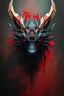 Placeholder: olpntng style, mystical fantasy animal creature, red splatter in the background, nights, smoke, 4k, symmetrical, soft lighting, trending on artstation, intricate details, highly detailed, pencil drawing, sketching, unreal engine, , oil on canvas by Aykut Aydoğdu, oil painting, heavy strokes, red paint dripping, oil painting, heavy strokes, paint dripping, oil painting, heavy strokes, paint dripping, by alexander jansson, catrin welz-stein, dr. seuss