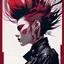 Placeholder: beautiful punk girl, hyper detailed, intricately detailed, illustration by <kilian eng> <Yoji Shinkawa>, darkred tones,