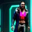 Placeholder: Actor, jason momoa, blade runner style, rain, fog, neon ambient, gradient color, clean skin, circuits, latex coat, cyber punk, neon, tubes, portrait, photo studio, unreal engine 5, smooth color, 16 bit, god lights, ray tracing, RTX, lumen lighting, ultra deatail, volumetric lighting, 3d, finely drawn, hd.