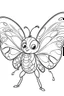 Placeholder: outline art for cute Butterfly coloring pages with sitch, white background, Sketch style, full body, only use outline, toddlers style, clean line art, white background, no shadows and clear and well outlined.