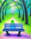 Placeholder: park mystical dream, park bench, man, woman, child, dog, trees, path, bird, sunshine, mystical, fantasy, romanticism, pastel colors, daylight, daytime, acrylic painting, detailed, soft focus,