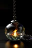 Placeholder: The gray translucent gem in the pendant encased a bright candle flame.