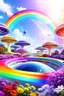 Placeholder: colors, very beautiful, ,flowers garden,rainbow, cité très futuriste ultra moderne, ufos fleet, rainbow intergalactic