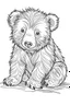 Placeholder: outline art for Sloth Bear Cub coloring pages with sitch, white background, Sketch style, full body, only use outline, toddlers style, clean line art, white background, no shadows and clear and well outlined.