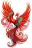 Placeholder: el ave feniz dibujando con su cola en rojo el nombre de cristina