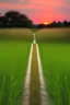 Placeholder: Sunset, grass, pathway