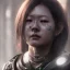 Placeholder: portrait closeup face crying half hitomi tanaka half cyborg middlecyborgs post-apocalypse in a cyberpunk city, sci-fi fantasy style, volumetric lighting, particales,highly detailed,cinamatic, deep colours,