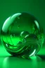 Placeholder: large and small glass balls figure swirling on the air anв glass bubble, calming nerves, relaxation, light shades, green tint background