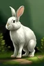 Placeholder: realistic rabbit in nature standing on two legs