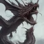 Placeholder: black dragon, dragon portrait, portrair, dragon head, dragon face, big eyes, smile, dragon with fathers, happy, 8k resolution, high-quality, fine-detail, fantasy, incredibly detailed, ultra high resolution, 8k, complex 3d render, cinema 4d