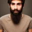 Placeholder: A deep and detailed portrait of a handsome, black-haired 15-year-old a very light beard, and brown eyes , 8k