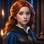 Placeholder: Cute Girl Hogwarts Legacy Ginger Ravenclaw, Brown Eyes, Black Roots, Great Hall, Romantic, 4K Realistic, Portrait,colorful8k resolution concept art, Greg Rutkowski,SIXMOREVODKA, pastel color, Nighttime Lighting, digital illustration, 4K, Hyperdetailed, Intricate Details, 3D shading, Art of Illusion