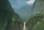 Placeholder: "Take in the grandeur of a waterfall cascading down a rocky cliff, surrounded by lush greenery and the sound of rushing water"