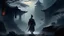 Placeholder: Create a poignant depiction of a lone hero departing in the realm of Jianghu, capturing the essence of solitude and melancholy in their silhouette. Emphasize the emotional weight of the moment, ensuring the backdrop and details convey a sense of the hero's departure from the martial world. Please infuse the scene with a touch of artistic drama, highlighting the hero's journey and the somber beauty of their departure.