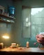 Placeholder: Boy room scene with color hair monster, Steven Spielberg style, realistic photo, sweet, concept art, smooth, unreal engine 5, god lights, ray tracing, RTX, lumen lighting, ultra detail, volumetric lighting, 3d.