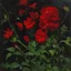 Placeholder: red flowers and vegetations, forest, doom, creepy, gloomy, gothic dark influence, john singer sargent paintings, and eugen von blaas paintings