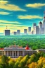 Placeholder: The city of Madison, Wi, as it would be depicted in the Fallout series of video games. Photorealistic, color