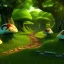 Placeholder: A great big mushroom forest with a stone path going through it, LOTR ,Hobbits, Van gogh Style, 8k