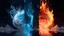 Placeholder: the dance of ice and fire,photorealistic,contrast,4k,