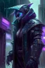 Placeholder: Shen from League of Legends in style cyberpunk in the rain