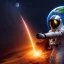 Placeholder: hyper-realistic astronaut with Earth exploding in background, 8k resolution, high-quality, fine-detail, detailed matte, intricate, 3D octane render, illustration, digital art, brian froud, howard lyon, anna dittman, greg rutowski,