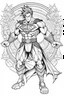 Placeholder: outline art An evolved Superman.Goku cinematic lighting, high resolution 3D render art coloring pages with witch, white background, Sketch style, full body, use outline, Mandala style, clean line art, white background, no shadows and clear and well