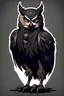 Placeholder: Reference, Semi-Realistic, Anthropomorphic Owl, Male, Gothic Style, Full Body, Dark Colors, Human Body