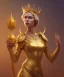 Placeholder: Statue of Queen of photography. Cute blonde woman. Photographer in golden crown. Standing on the street. Big camera in her hand. hyperdetailed, photorealistic, trending on artstation, greg rutkowski, beksinski, kodachrome, lomography, golden hour, bokeh, volumetric light