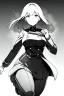 Placeholder: military girl runs fast, greyscale