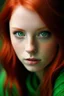 Placeholder: A girl with red hair and green eyes