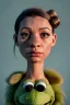 Placeholder: Realistic image, waist up portrait, hybrid made up of a real woman's body and a muppet's head mask ,concept art, smooth, unreal engine 5, god lights, ray tracing, RTX, lumen lighting, ultra detail, volumetric lighting, 3d, finely drawn, high definition, 4k.