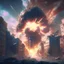 Placeholder: giant magical explosions destroy a city, 8k resolution, photorealistic, ultra detailed