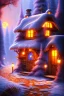 Placeholder: dreamlike mystical forest, wooden shack, fine detail, high quality, Neo-Impressionism