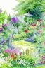 Placeholder: English country garden in the style of jean Haines artist