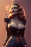 Placeholder: Rita Hayworth as evil queen in black leather, leather, busty, cleavage, angry, stern look. character design by cory loftis, fenghua zhong, ryohei hase, ismail inceoglu and ruan jia. unreal engine 5, artistic lighting, highly detailed, photorealistic, fantasy