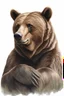 Placeholder: realistic brown bear, big bear, realism, transparent background, white background