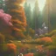 Placeholder:  pastel colors, future art , red, orange, white,brown,son, earth, wod, trees, flowers, forest