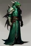 Placeholder: Male Emerald dragonborn draconic cleric robes winged tooth tail